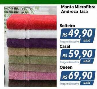 Hiper Moreira Manta microfibra andreza lisa solteiro casal queen oferta