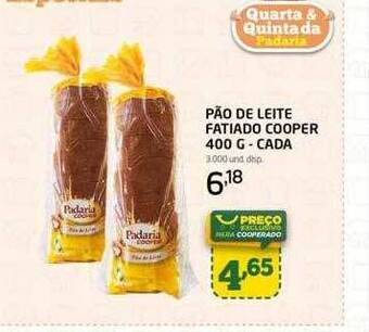 Cooper Pão de leite fatiado cooper oferta