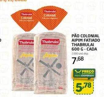 Pão colonial aipim fatiado thabrulai