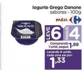 Carrefour Iogurte Grego Danone Sabores Leve 6 Pague 4 100g oferta