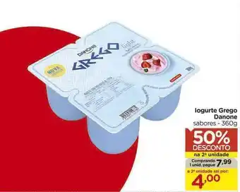 Carrefour Iogurte Grego Danone Sabores 50% De Desconto Na 2a Unidade 360g oferta