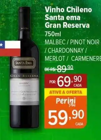 Vinho chileno santa ema gran reserva