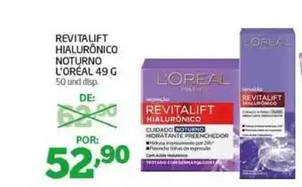 Revitalift Hialurônico Noturano L'oréal 49g