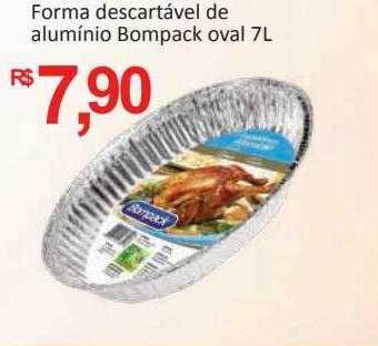 Forma descartável de alumínio bompack oval 7l