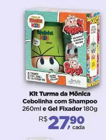Kit Turma Da Mônica Cebolinha Com Shampoo 260ml E Gel Fixador