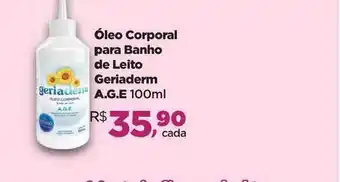 óleo Corporal Para Banho De Leito Geriaderm A.g.e. 100ml