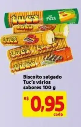 Biscoito saldago Tuc's varios sabores 100g