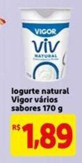 Mercado Extra Iogurte natural vigor varios sabores 170g oferta
