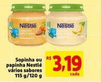 Mercado Extra Sopinha ou papinha Nestle varios sabores 115g/120g oferta