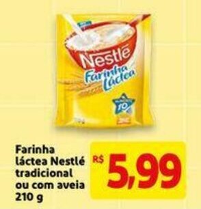 Mercado Extra Farinha Lactea Nestle Tradicional ou com aveia 210g oferta
