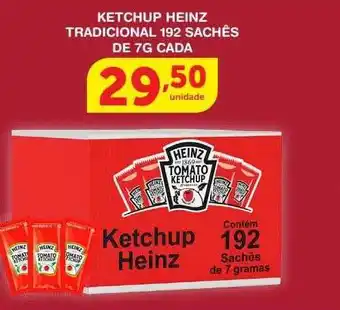 Roldão Ketchup heinz tradicional 192 sachês de 7g cada oferta