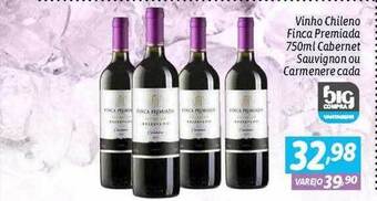 Supermercados Big Compra Vinho chileno finca premiada cabernet sauvignon ou carmenere cada oferta