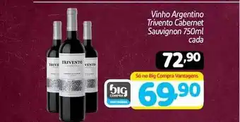 Supermercados Big Compra Vinho argentino trivento cabernet sauvignon cada oferta