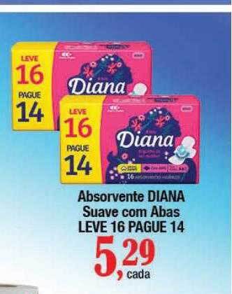 Supermercados Unidos Absorvente diana suave com abas leve 16 pague 14 oferta