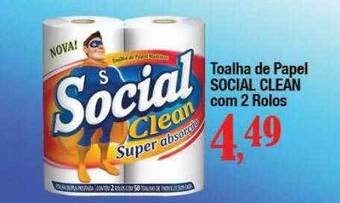 Supermercados Unidos Toalha de papel social clean com 2 rolos oferta