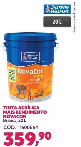 Telhanorte Tinta acrílica mais rendimento novacor branca 20 l oferta