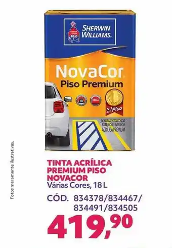 Telhanorte Tinta acrílica premium piso novacor várias cores 18 l oferta