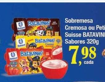 Supermercados Unidos Sobremesa cremosa ou petit suisse batavinho sabores oferta