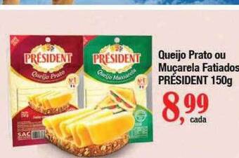 Supermercados Unidos Queijo prato ou muçarela fatiados président oferta