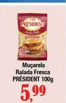 Supermercados Unidos Muçarela ralada fresca président oferta