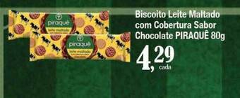 Supermercados Unidos Biscoito leite maltado com cobertura sabor chocolate piraquê oferta