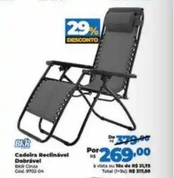 Lojas Becker Cadeira reclinável dobrável bkr oferta