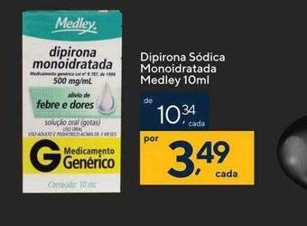 Drogaria Coop Dipirona sódica monoidratada medley oferta