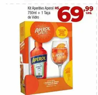 Kit aperitivo aperol + 1 taça de vidro