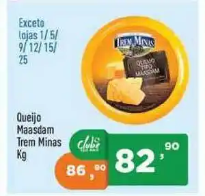 Supermercados Pague Menos Queijo Maasdam Trem Minas 1kg oferta