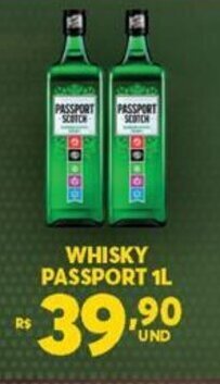 Atacadão Centro Sul Whisky Passport 1L oferta