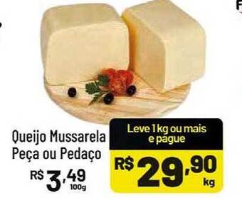 Supermercados Goes Queijo mussarela peça ou pedaço oferta