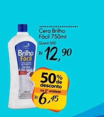 Giassi Supermercados Cera brilho fácil 50% de desconto na 2a unidade oferta