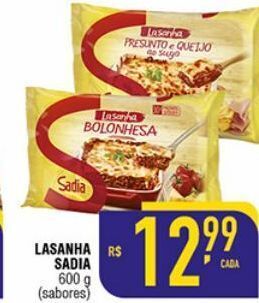 Mercantil Rodrigues Lasanha sadia 600g (sabores) oferta