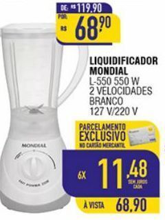 Mercantil Rodrigues Liquidificador mondial l-550-w 550 w branco 127 v/220 v oferta