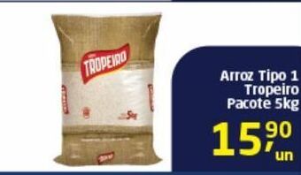 Tenda Atacado Arroz tipo 1 tropeiro pacote 5kg oferta