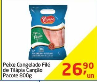 Tenda Atacado Peixe congelado filé de tilápia canção pacote 800g oferta