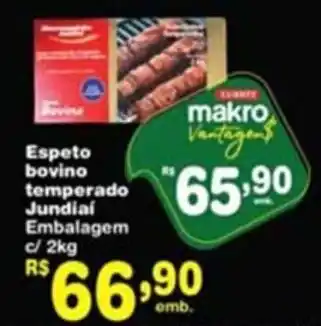 Espeto bovino temperado Jundiai Enbalagem c/ 2kg