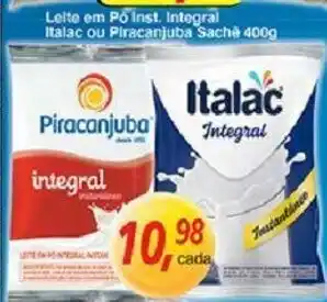 Supermercados Guanabara Leite em po inst. Integral Aurora ou Piracanjuba sache 400g oferta