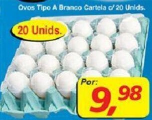 Supermercados Guanabara Ovos Tipo A Branco Cartela c/ 20 unids. oferta