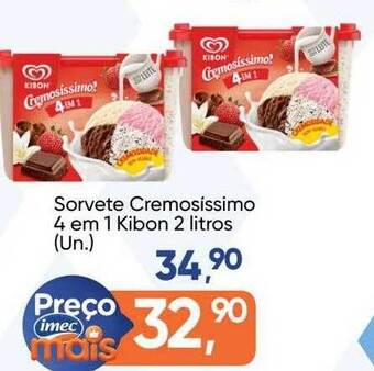 Imec Supermercados Sorvete cremosissimo 4 em 1 kibon oferta
