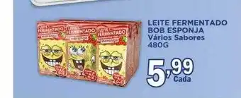 Supermercados Mundial Leite fermentado bob esponja vários sabores oferta