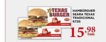 Supermercados Mundial Hambúrguer seara texas tradicional oferta
