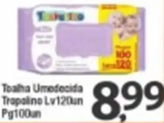 Toalha Umedecida Tropolino lv120un pg 100un