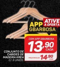GBarbosa Conjunto de cabides de madeira krea oferta