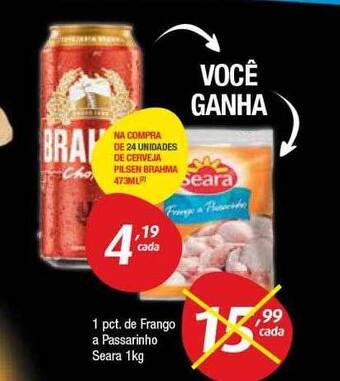 Supermercados Intercontinental 1 pct. de frango a passarinho seara oferta