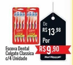 Mart Minas Escova dental colgate classica c/4 unidade oferta