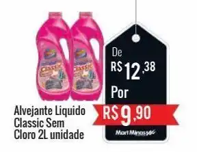 Mart Minas Alvejante liquido classic sem cloro 2l oferta