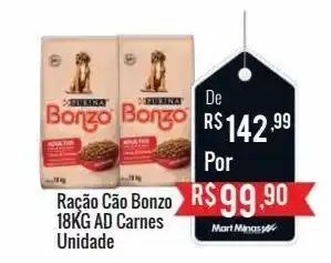 Ração cão bonzo 18kg ad carnes