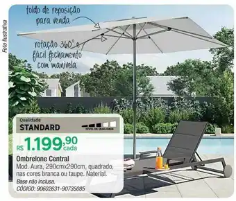 Leroy Merlin Ombrelone central mod. aura 290cmx290cm oferta