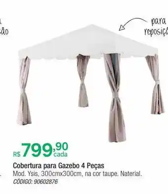 Leroy Merlin Cobertura para gazebo 4 peças mod. ysis 300cmx300cm oferta